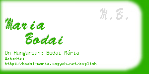 maria bodai business card