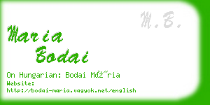 maria bodai business card